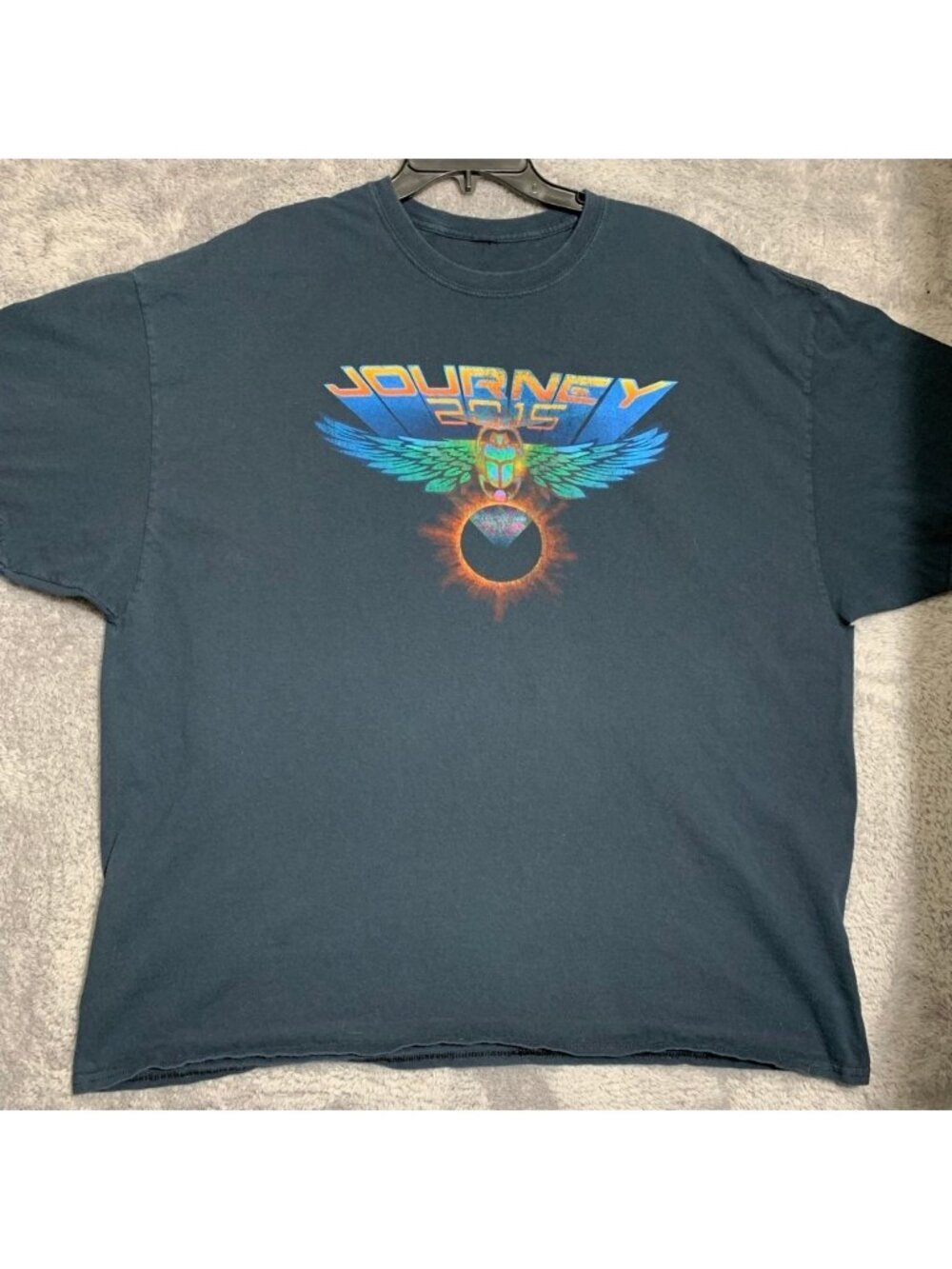 Journey 2015 North American Tour Graphic T-Shirt Mens XXL Faded Navy Blue Scarab